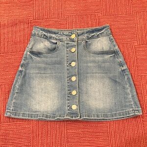 Streetwear Society size XS faded Blue Denim A-Line Skirt W24